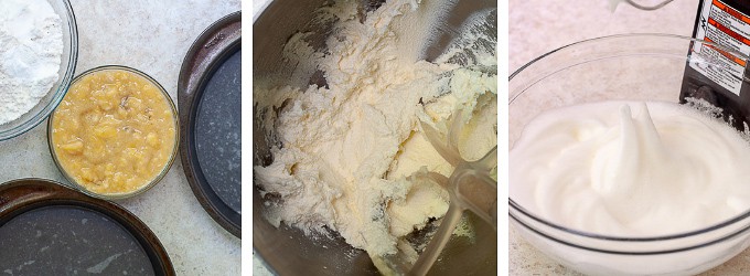 step by step photos showing how to make banana cake