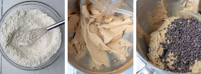 images showing the steps of how to make peanut butter bread 