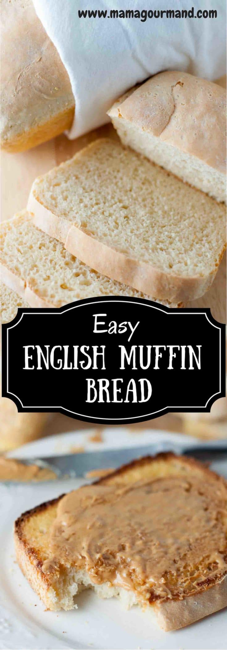 Easy English Muffin Bread is a quick and easy introduction to yeast bread making. It only requires one rise, so you'll be enjoying delicious homemade bread in no time at all! https://www.mamagourmand.com