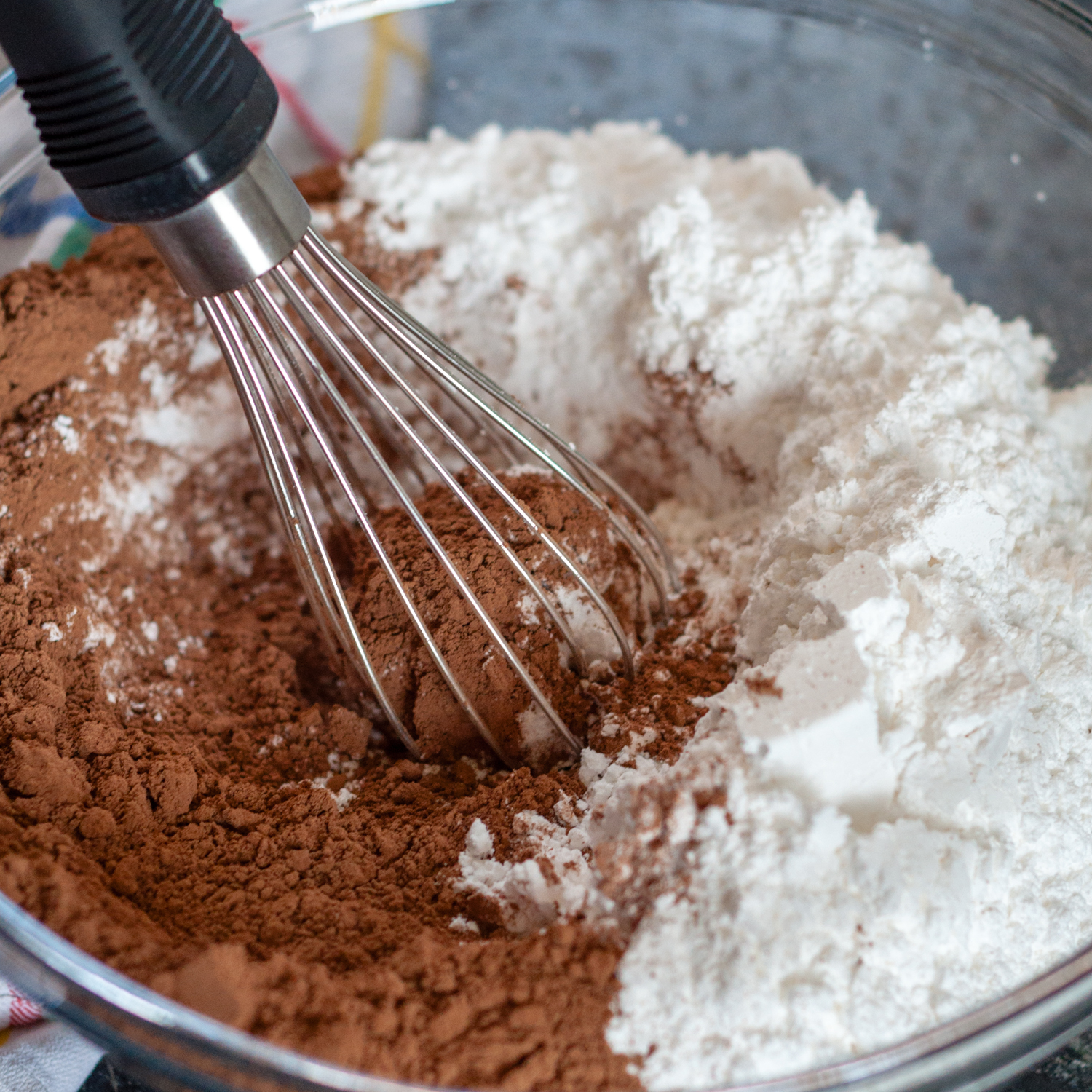 dry ingredients whisked together.