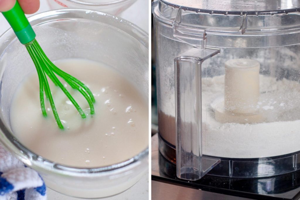 images showing liquids and a food processor