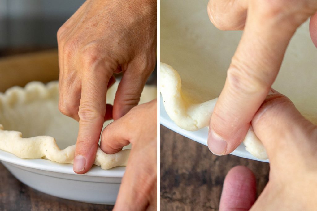 images showing how to crimp pie dough