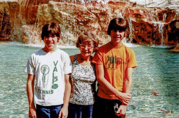 My brothers with Gramma on their trip to Italy