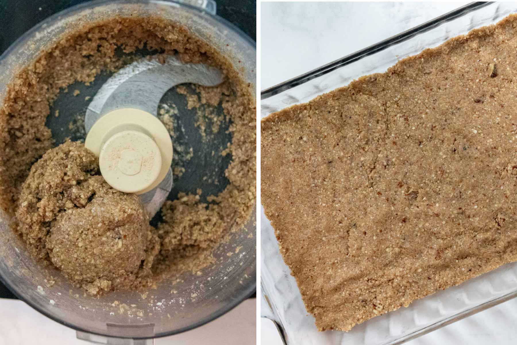 images showing how to make gluten-free crust for pumpkin lush