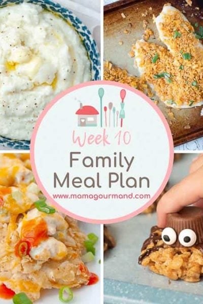 weekly meal plan collage of dinners