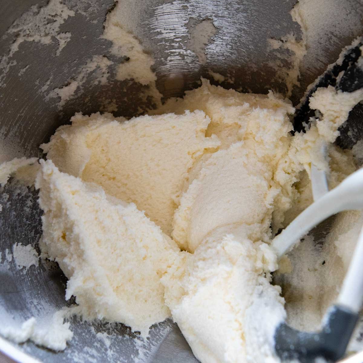 butter and sugar creamed together for cake.