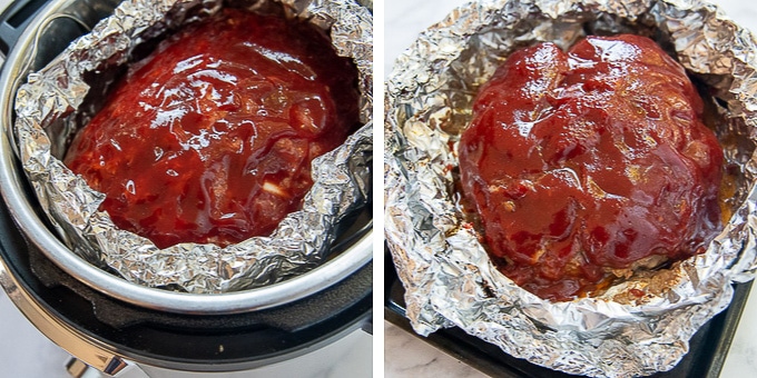 images showing how to make meatloaf in the pressure cooker