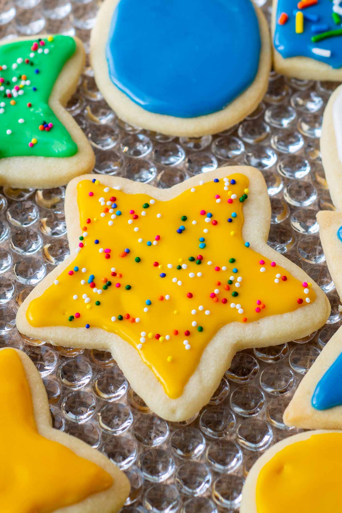 a platter of decorated cookies