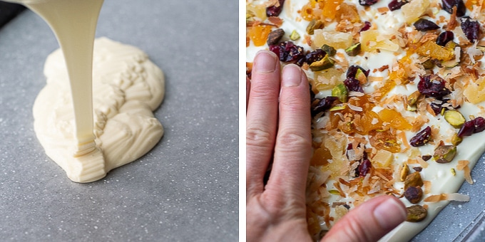 images showing how to make white chocolate bark