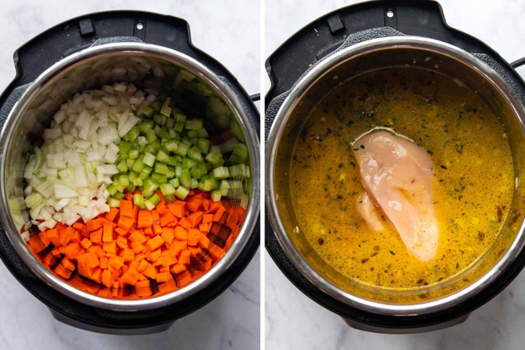 images showing how to make chicken and dumplings
