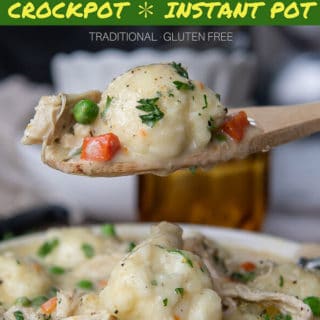 instant pot or slow cooker chicken and dumplings pin