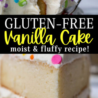 gluten free white vanilla cake pinterest pin.