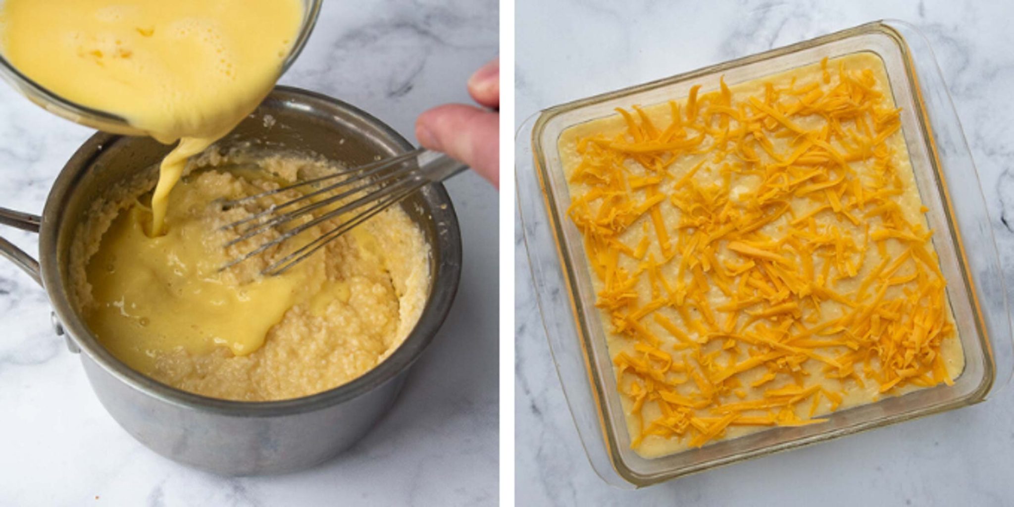 images showing how to make the grits casserole