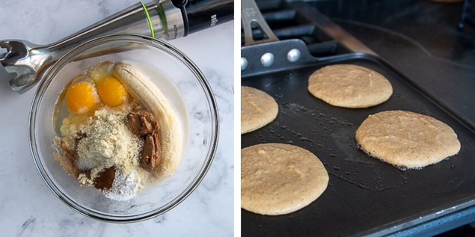 images showing how to make almond flour pancakes
