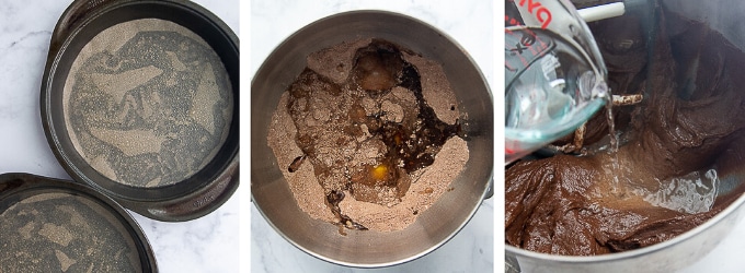 images showing how to make a gluten free chocolate cake