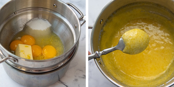 images showing how to make lemon cake filling