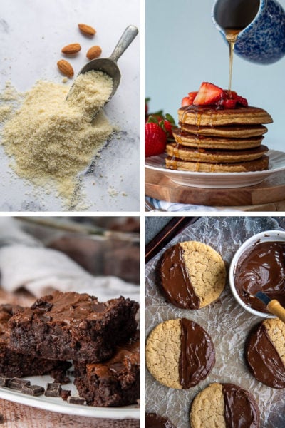 collage of recipes using almond flour
