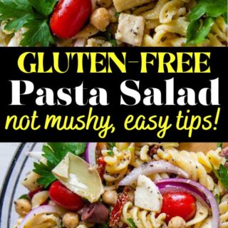 gluten-free pasta salad pinterest pin.