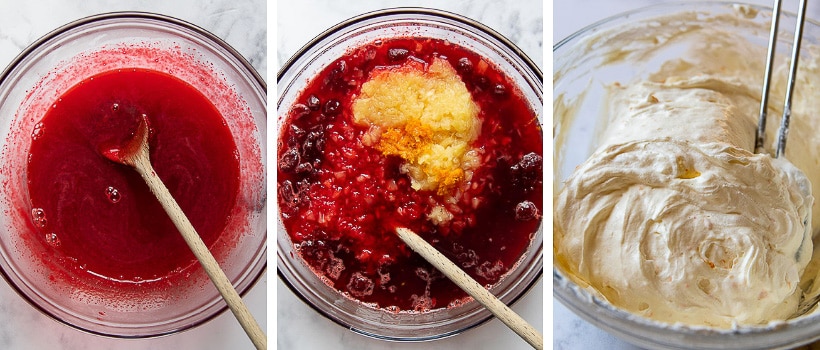images showing how to make raspberry cranberry jello salad