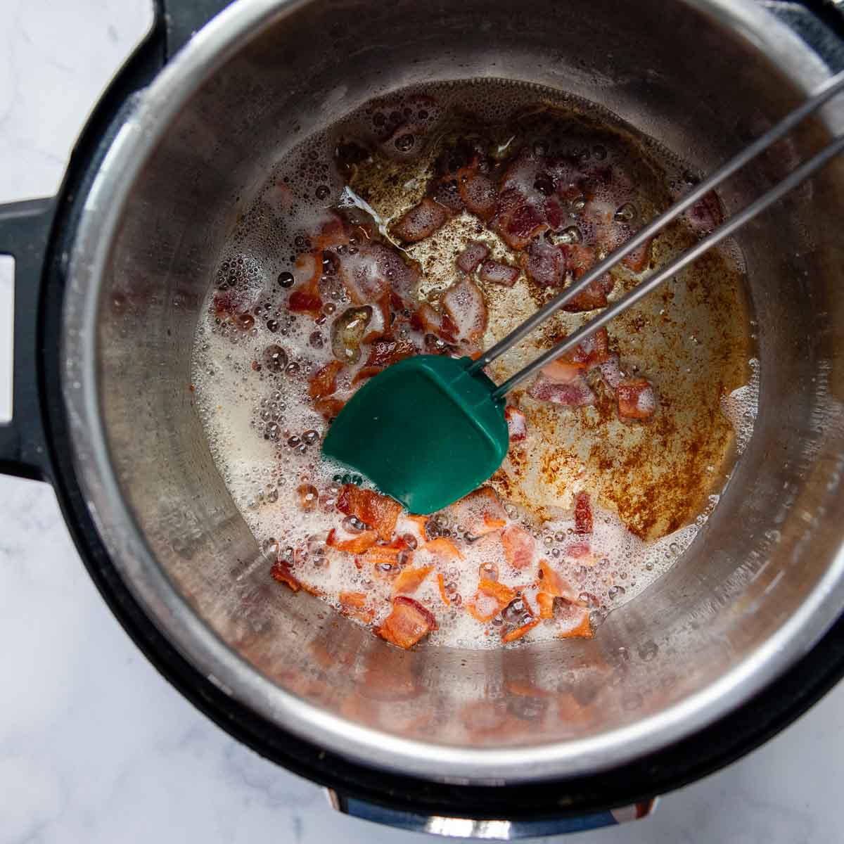 bacon cooking in an instant pot.