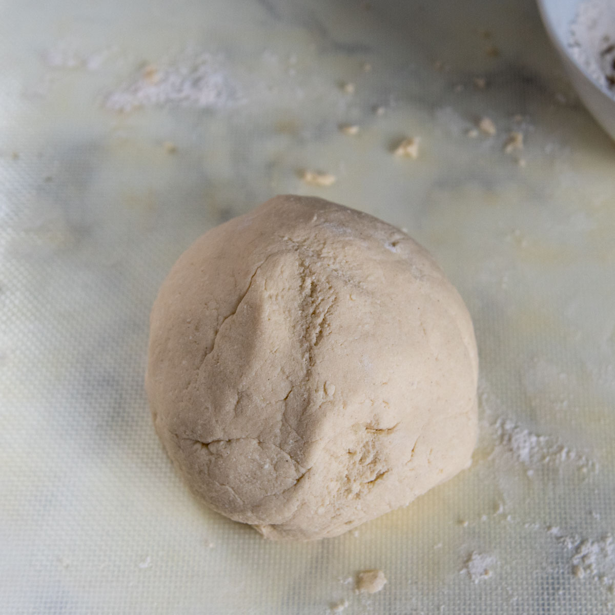 the dough shaped into a ball.