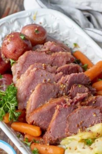 Sliced corned beef and cabbage cover for story