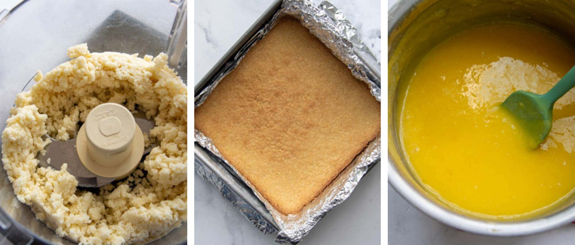 images showing how to make gluten free lemon bars recipe