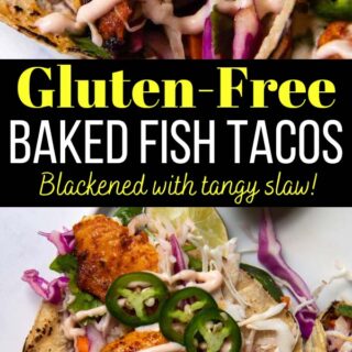 blackened gluten-free fish tacos pinterest pin.