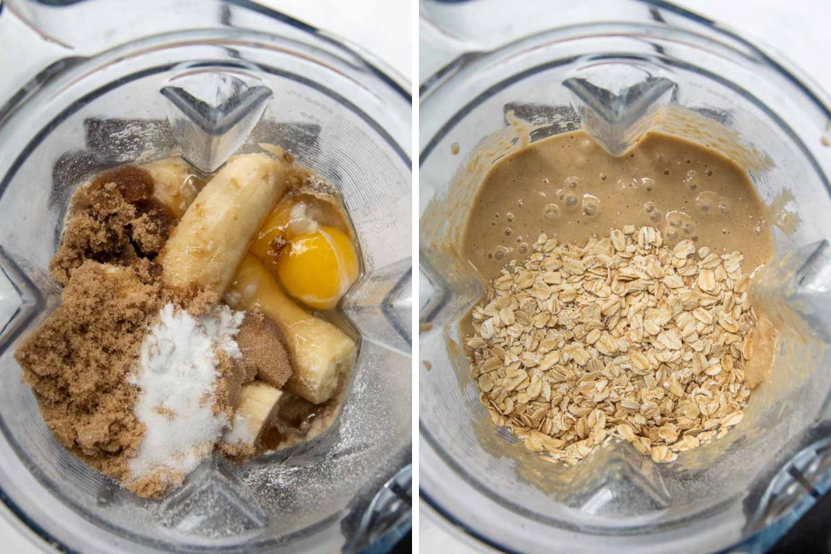 images showing how to make Oat Flour Banana Bread
