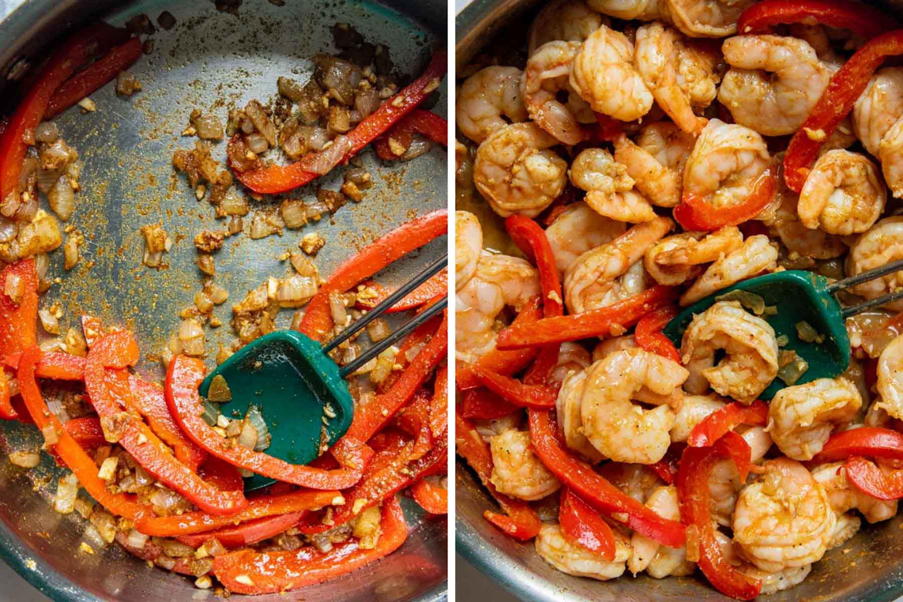 images showing how to make creamy coconut shrimp