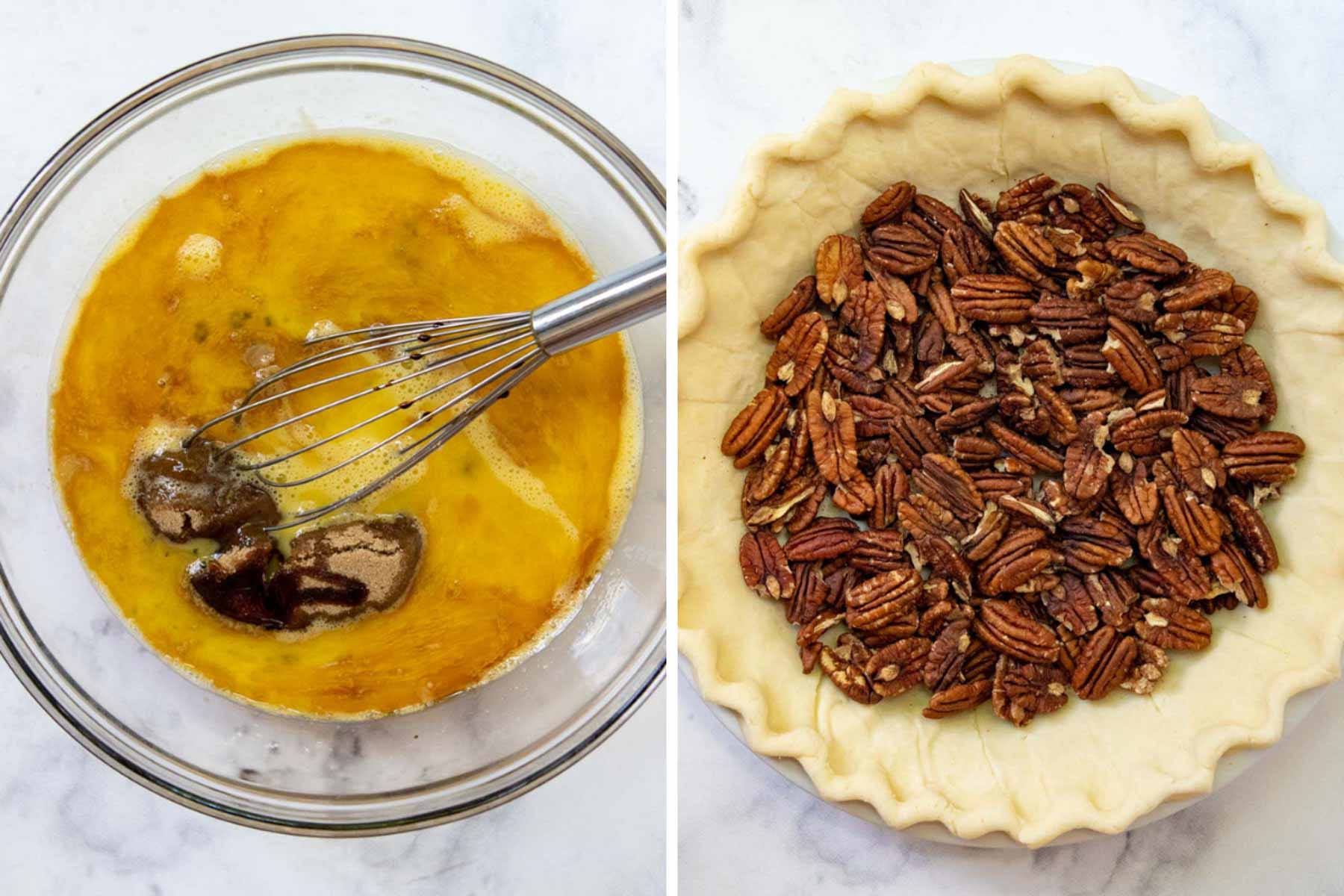image showing how to make gluten-free pecan pie filling