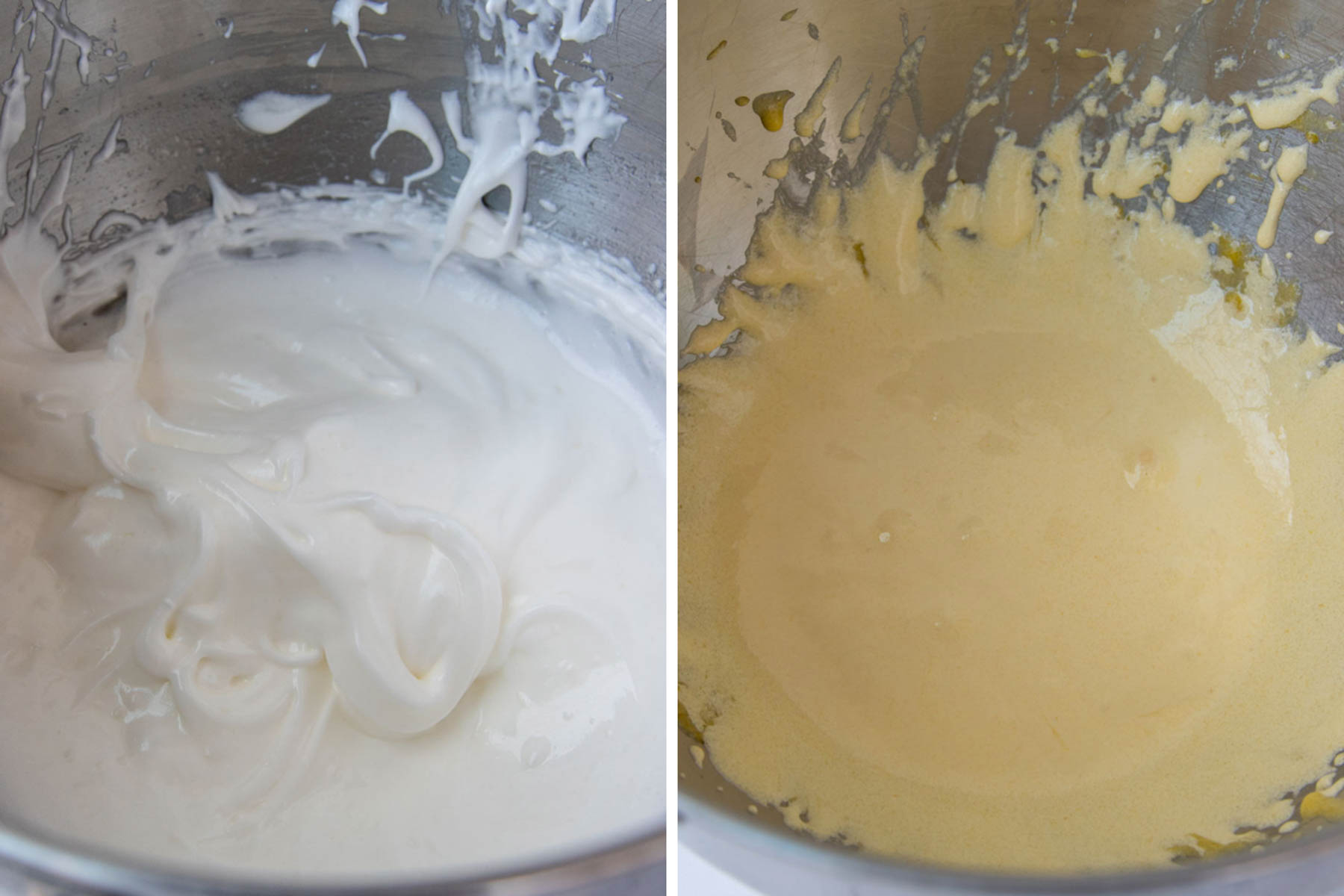 photos of the egg whites and yolks beaten separately
