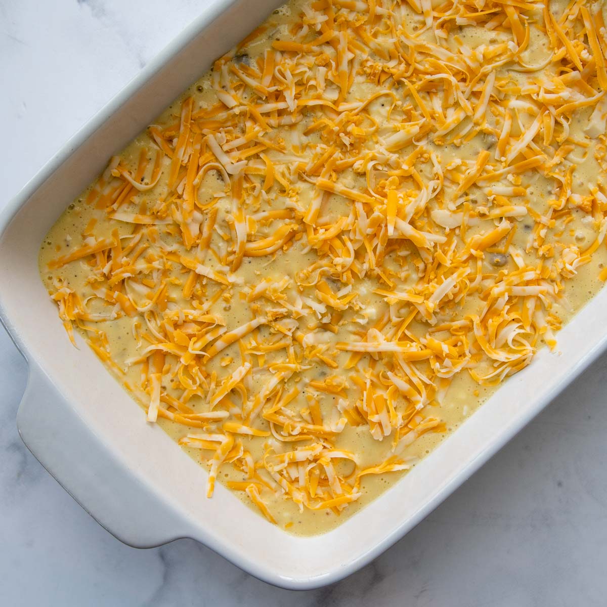 cheese sprinkled on top before baking