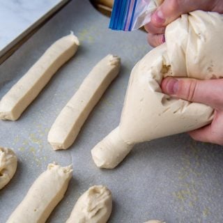 image showing how to pipe out the dough
