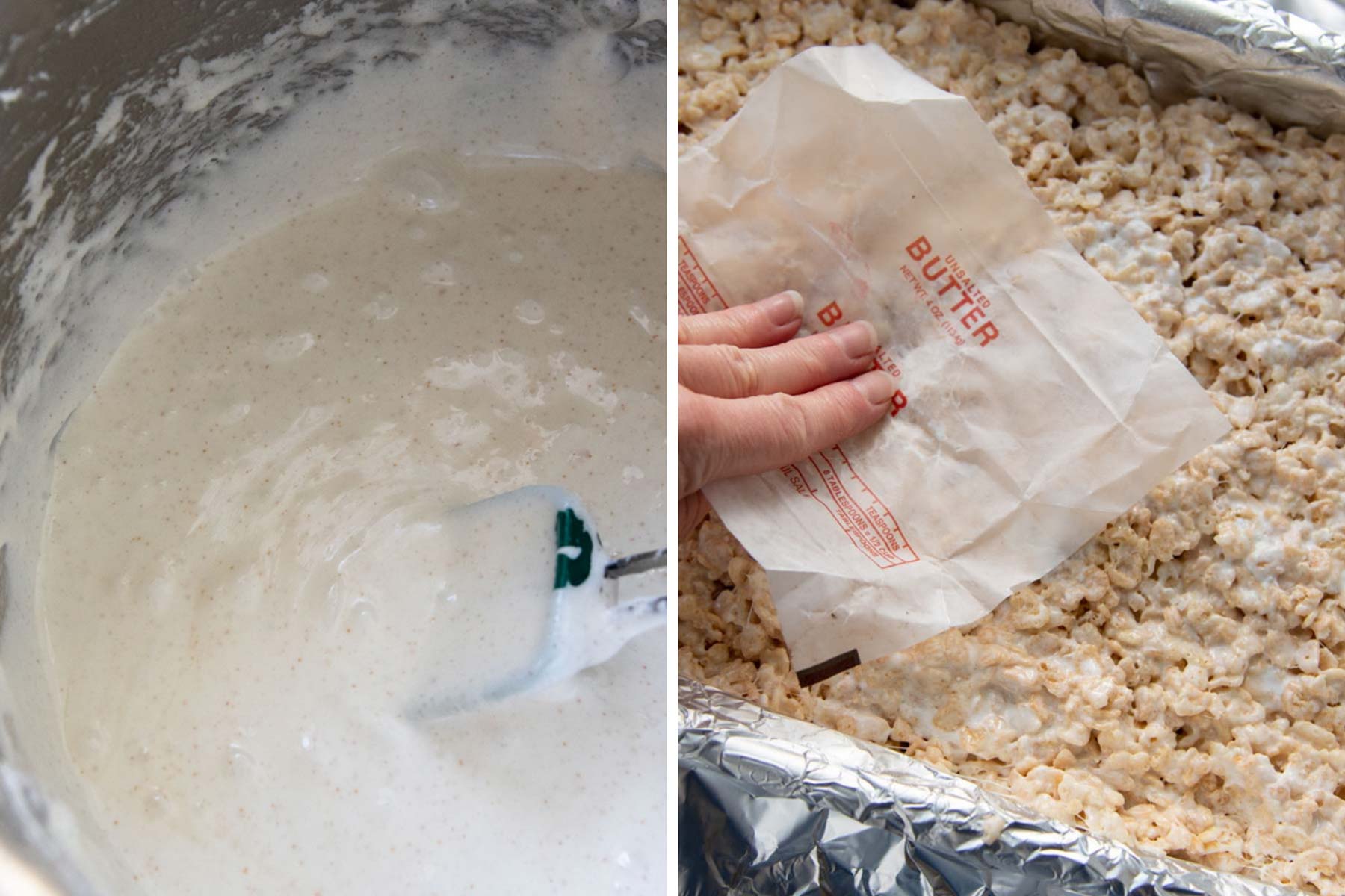 images showing how to make gluten-free rice krispies treats