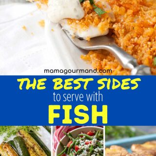 collage of side dishes to go with fish
