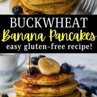 banana buckwheat pancakes pinterest pin.