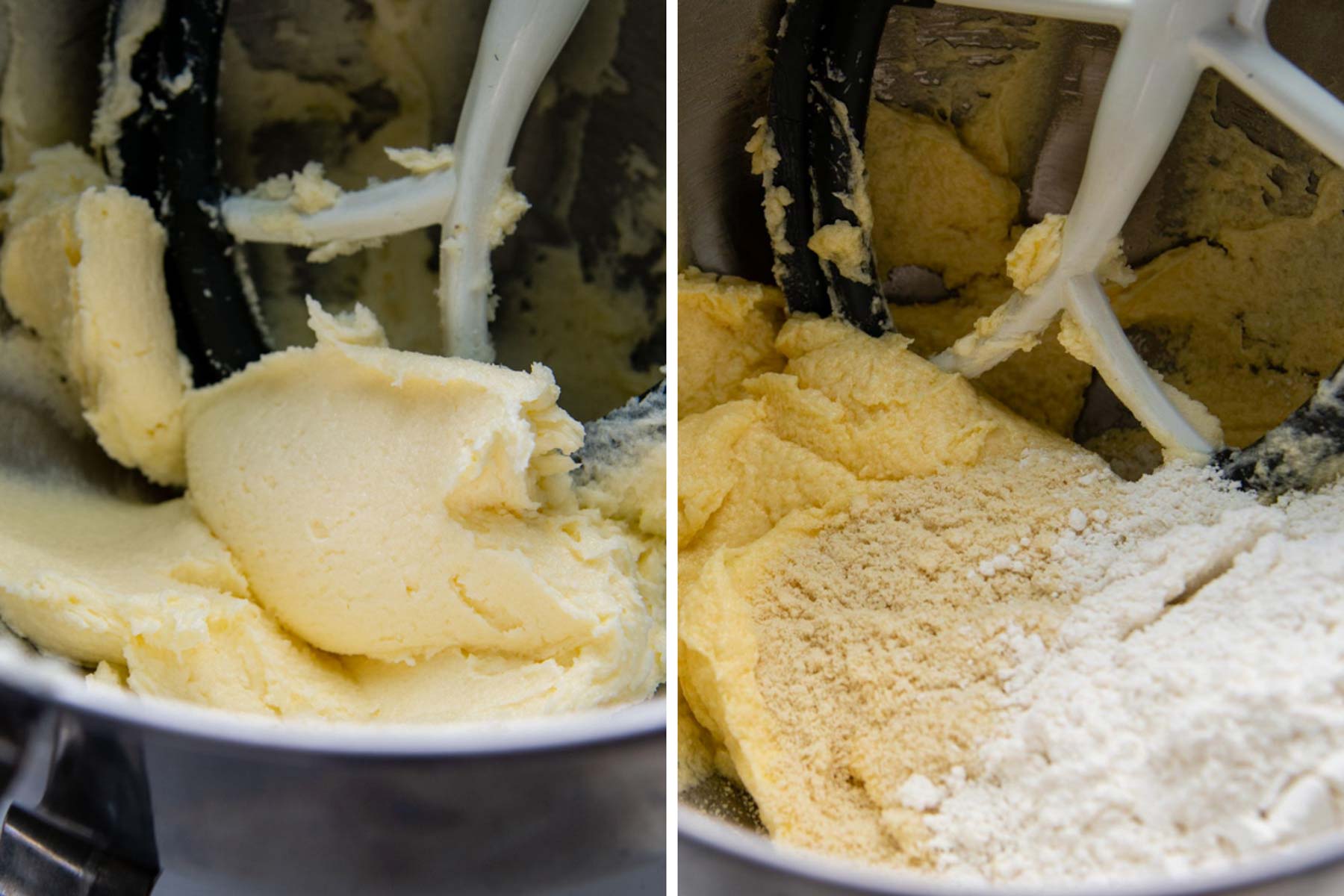 images showing how to make the crumbl cookie dough.