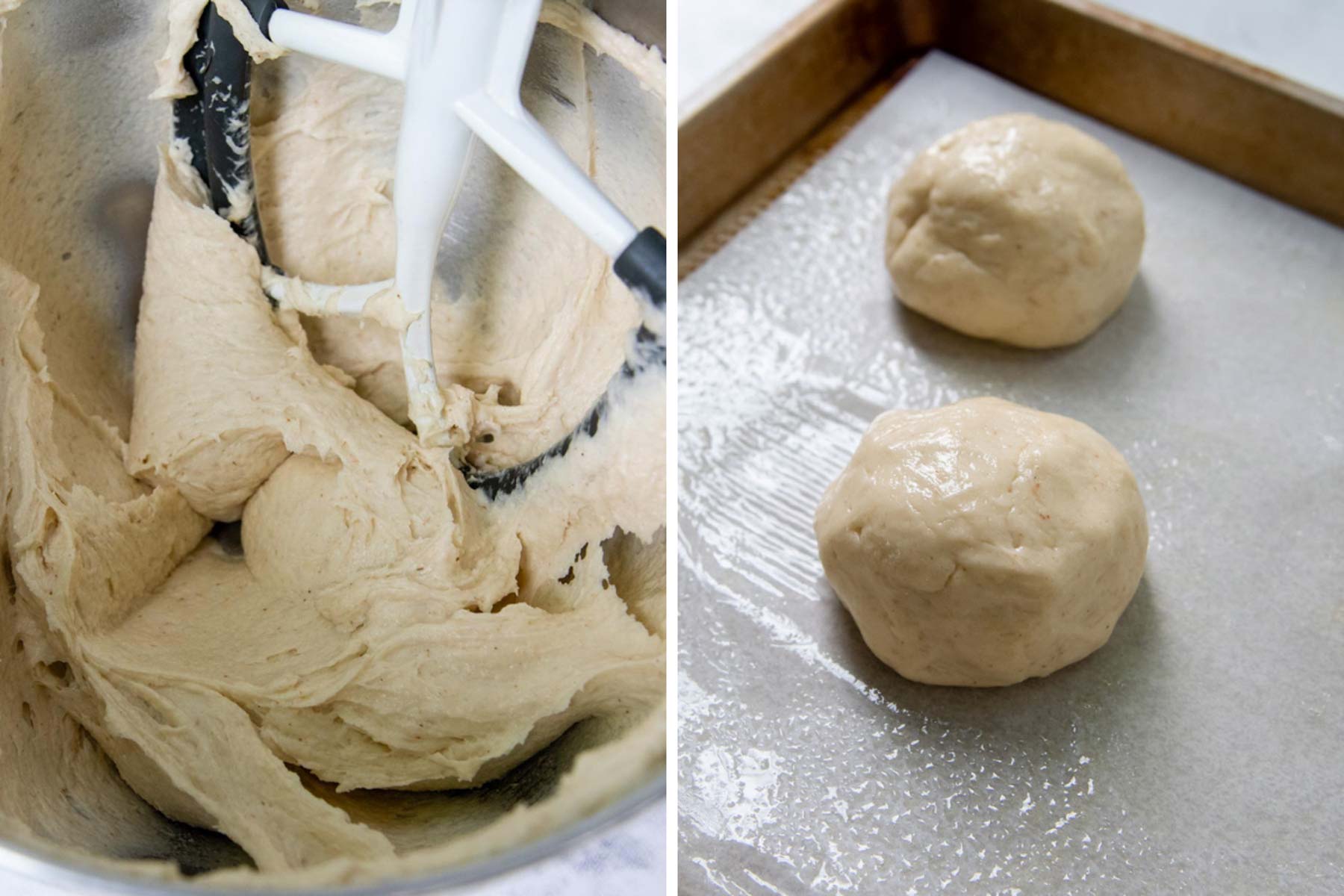 images showing how to make the dough and shape it.