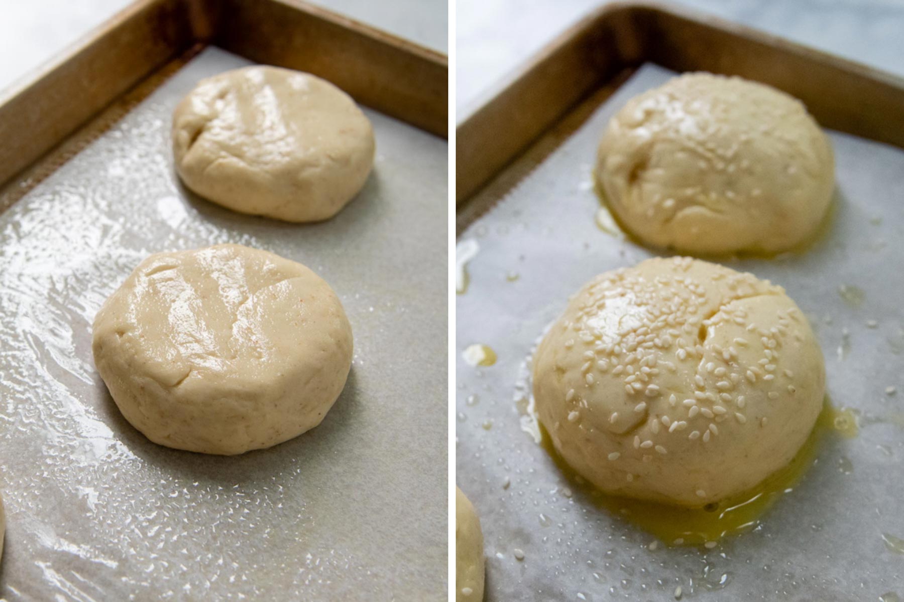 images showing how to shape the dough before baking.
