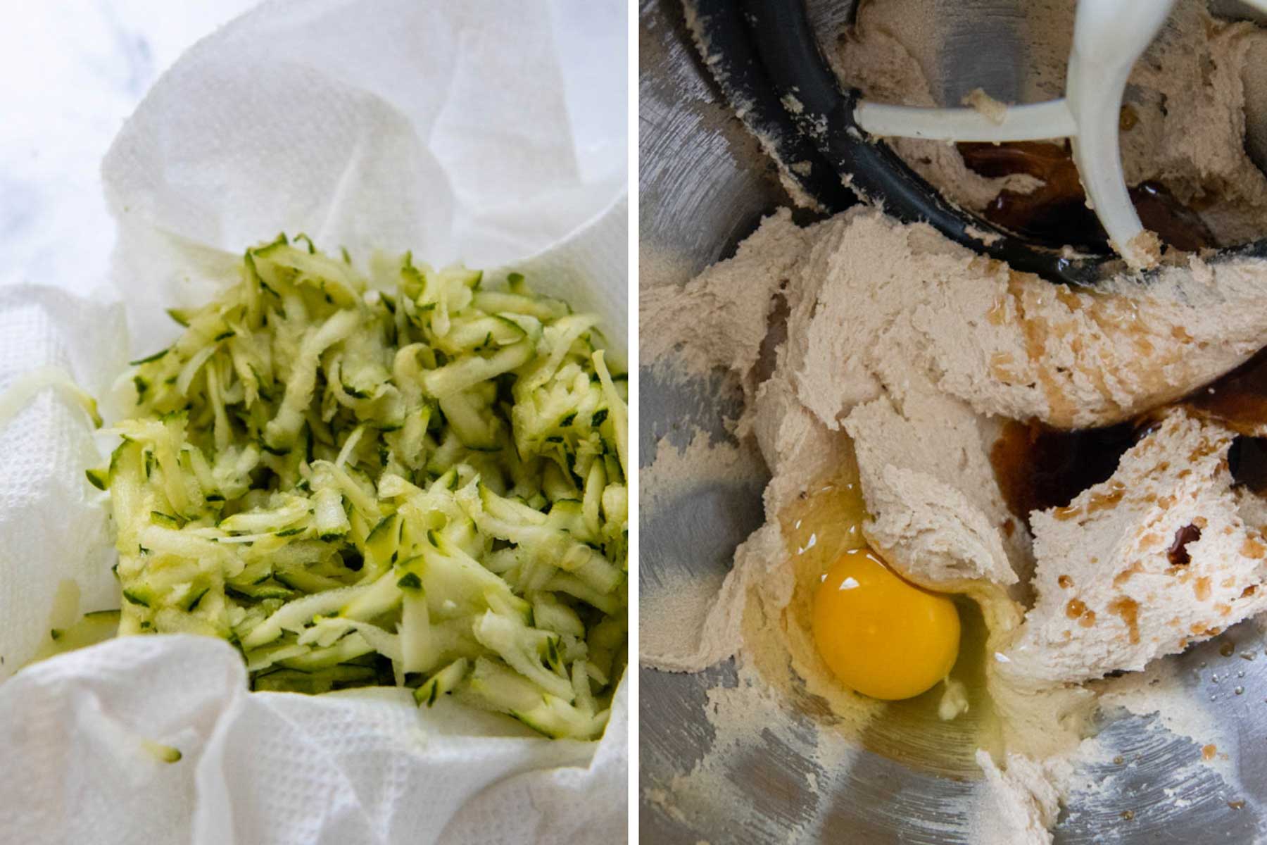 images showing how to make gluten free zucchini cookies.