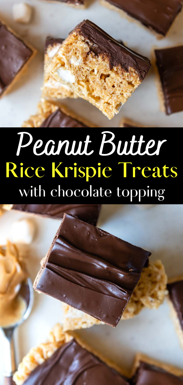 Chocolate Peanut Butter Rice Krispie Treats Easy, Soft, & Gooey!