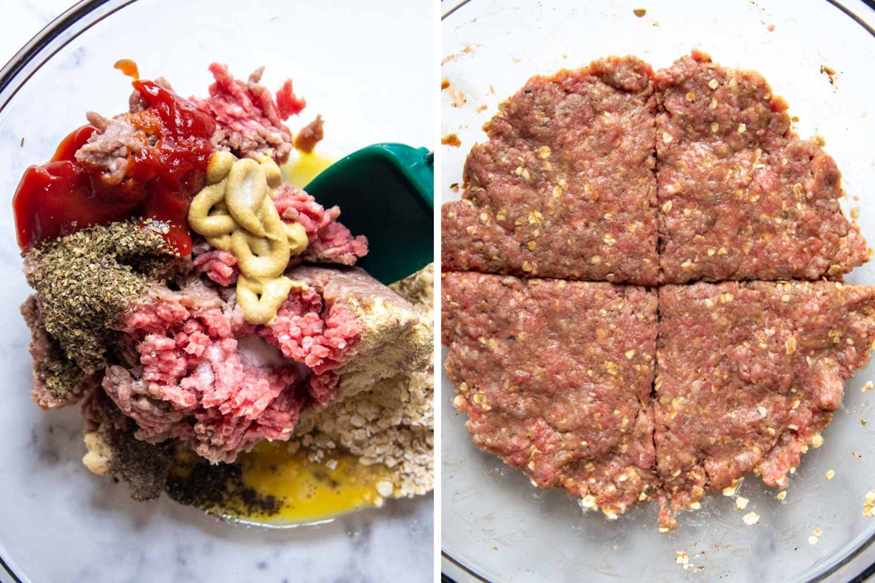 images showing how to make gluten-free hamburger steak patties.