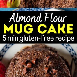 almond flour mug cake pinterest pin.