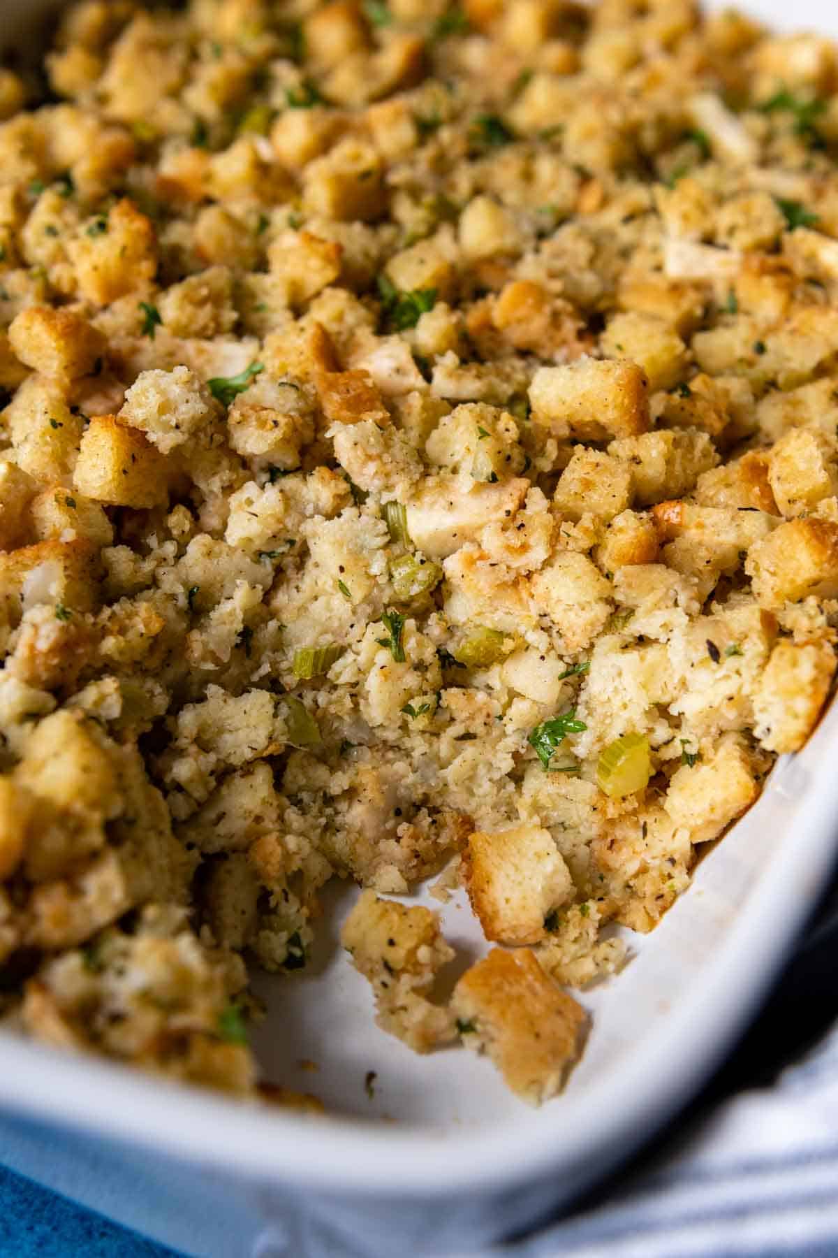 close up of the inside of stuffing.