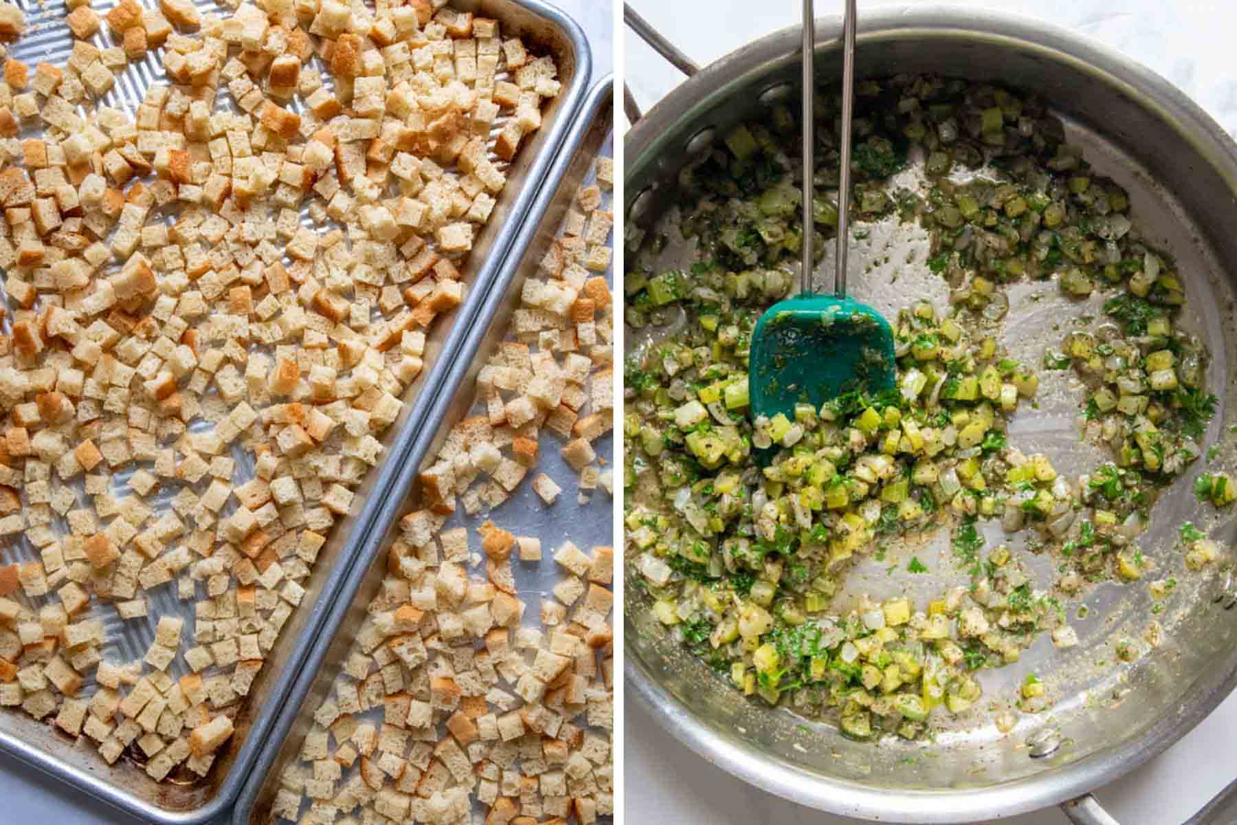images showing how to make gf stuffing.