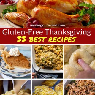 collage of gluten free Thanksgiving recipes