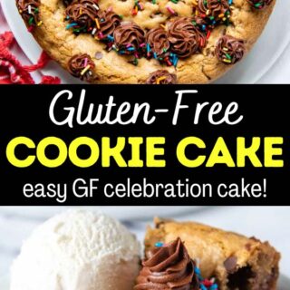 gluten free cookie cake pinterest pin.