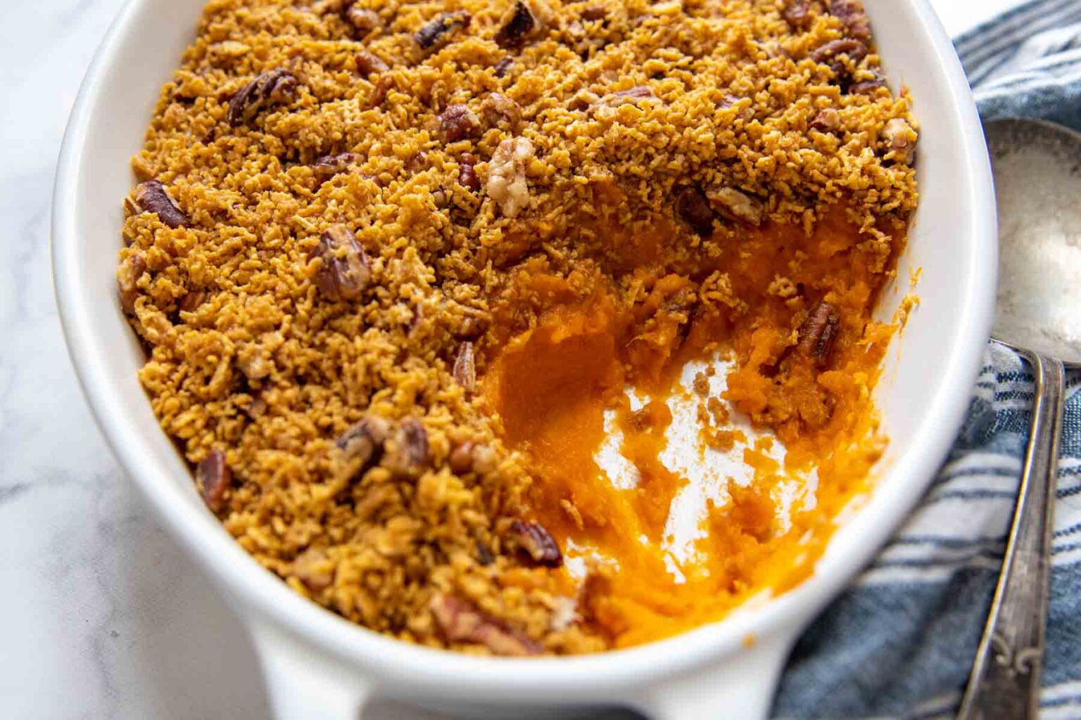 Easy Gluten-Free Sweet Potato Casserole with Crunchy Topping - Crunchy ...