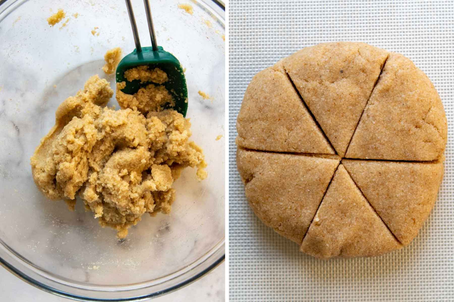 images showing how to make dough for low carb tortillas.